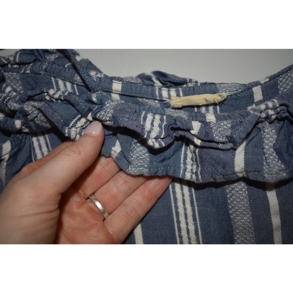 ⭐️ Hollister Blue Striped Off the Shoulder Tank Size XS - Picture 4 of 4